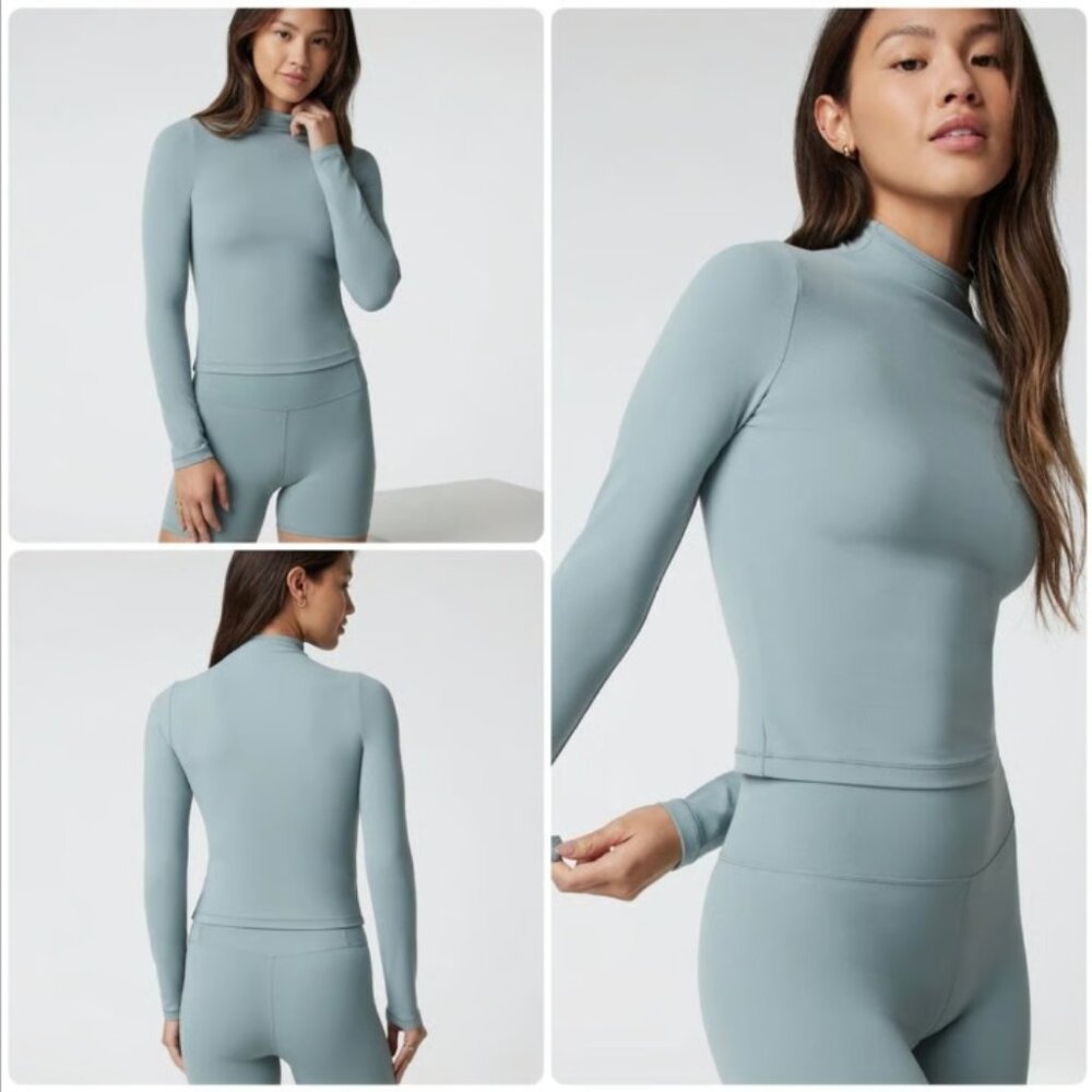 Vuori All The Feels Long Sleeve Mock - Vintage Pistachio NWT Size Small